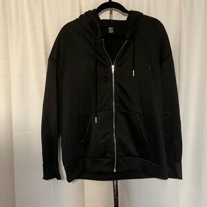 Black oversized Zip up sweatshirt